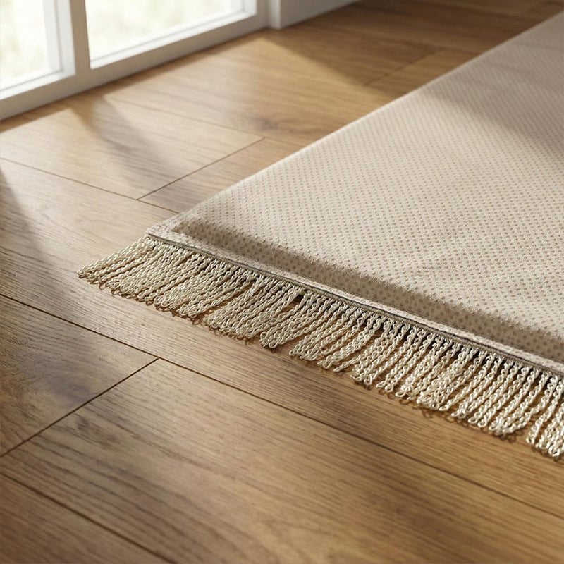 Melen Memory Foam Prayer Mat - Fajr - Light Brown - Cream - Image 2